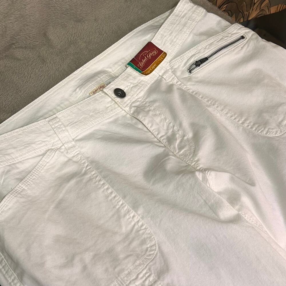 Bundle Women’s Size 16 Pants White Cargo Capris + Brown Straight Leg Pants - Picture 7 of 16